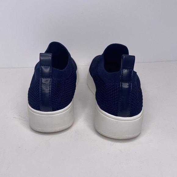 Steve Madden BEALE Sz 7.5 Navy Knit Fabric Slip On Low Top Shoes Womens Comfort - Picture 4 of 7